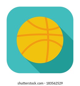 Basketball. Sngle flat color icon. Vector illustration.