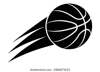 The basketball soars through the air in a graceful arc, propelled by a powerful shot or a precise pass. Its leather surface gleams under the lights, catching glints of sunlight or arena illumination. 