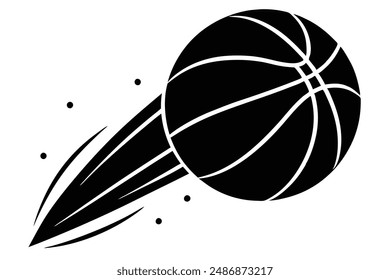 The basketball soars through the air in a graceful arc, propelled by a powerful shot or a precise pass. Its leather surface gleams under the lights, catching glints of sunlight or arena illumination. 