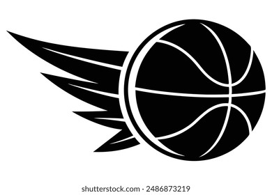 The basketball soars through the air in a graceful arc, propelled by a powerful shot or a precise pass. Its leather surface gleams under the lights, catching glints of sunlight or arena illumination. 