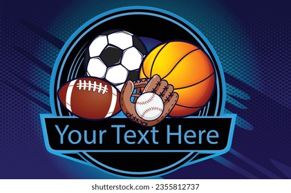 basketball, soccer, football, softball logo design