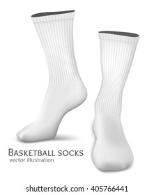 Basketball socks. Fully editable handmade mesh. Vector illustration.