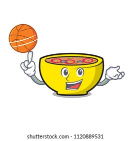 With basketball soup union character cartoon With basketball soup union character cartoon