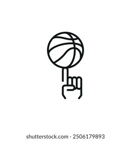 Basketball spin icon. Simple basketball spin icon for social media, app, and web design. Vector illustration.