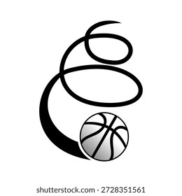 Vector de diseño de tiro en espiral de baloncesto