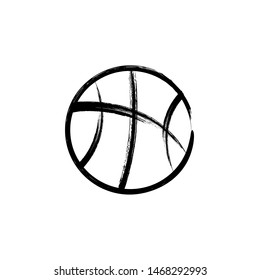 Basketball sport ball abstract brush style. Vector isolated on a white background