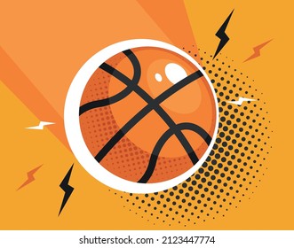 basketball sport balloon and rays