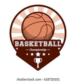 Basketball Sport Championship Stamp Image Stock Vector (Royalty Free ...