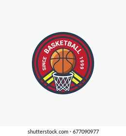 Basketball sport circle logo vector