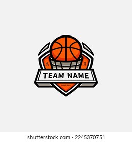 basketball sport club emblem badge logo design inspiration