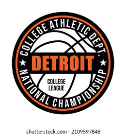 Basketball sport, detroit, typography graphic design, for t-shirt prints, vector illustration