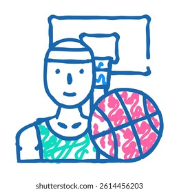 basketball sport doodle icon sketch vector. basketball sport sign. isolated symbol illustration