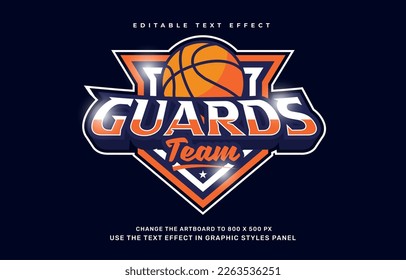 Basketball sport editable text effect template