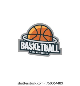 Basketball sport emblem logo vector