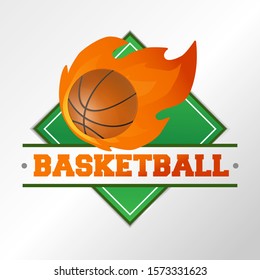 Basketball Sport Emblema. Vector Design National. Illustration Country Symbol. Insignia Banner Logo.