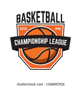 Basketball sport emblems. Design element for poster, logo, label, emblem, sign, t shirt. Vector illustration