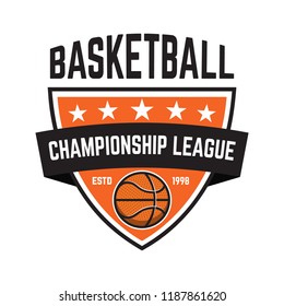 Basketball sport emblems. Design element for poster, logo, label, emblem, sign, t shirt. Vector illustration
