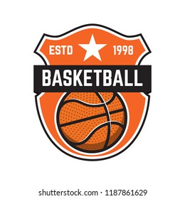 Basketball sport emblems. Design element for poster, logo, label, emblem, sign, t shirt. Vector illustration