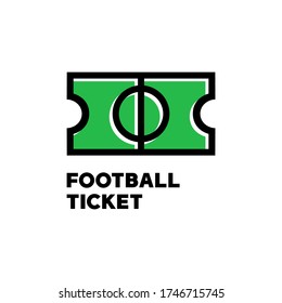 Basketball sport game ticket with football field. Retro design logo