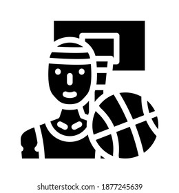 basketball sport glyph icon vector. basketball sport sign. isolated contour symbol black illustration