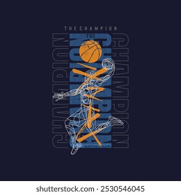  Diseño gráfico de camiseta de deporte de baloncesto.