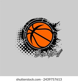  BALONCESTO gráfico deportivo para diseño joven camiseta impresión ilustración vectorial.