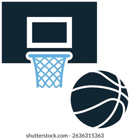 Basketball sport icon vector for game, team activity, and physical education. Ideal for sports illustration, gym posters, and athletic contest design.