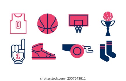 Basketball Sport Illustration Element Set