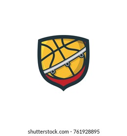 Basketball sport logo 3D vector
