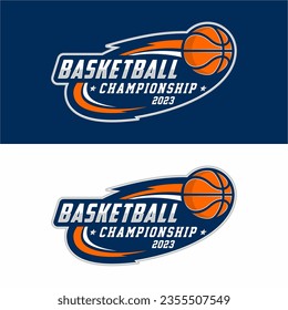 Basketball sport logo design vector illustration