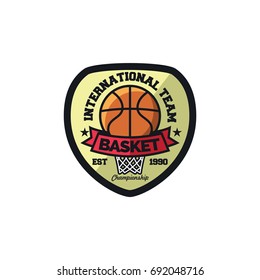 Basketball sport logo element badge & emblem vector