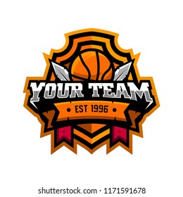 BasketBall Sport Logo. BasketBall Esport Team. BasketBall Logo. Sport Logo. Abstract Vector Illustration Eps.10