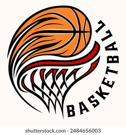 basketball sport logo. with minimalist style. perfect for sportswear, basketball club t-shirt design, or basketball league