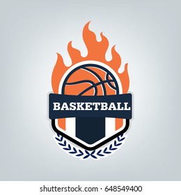 Basketball sport logo template design, vector illustration