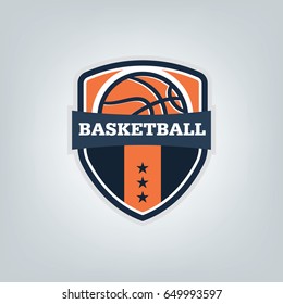 Basketball sport logo template design, vector illustration