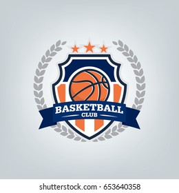 Basketball sport logo template design, vector illustration