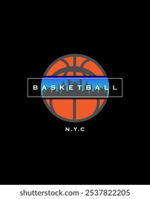Basketball sport NYC, graphic for young design t shirt print , vector illustration.