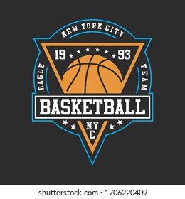 basketball sport, original design typography, t-shirt graphics, vectors illustration