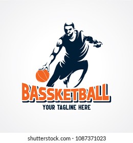 Basketball Sport Silhouette Logo Designs Template