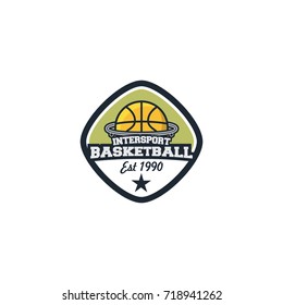 Basketball sport simple logo team vector
