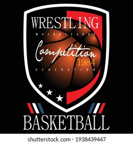 Basketball Sport Stylish Images Graphic Slogan T shirt Print Vector Illustration Design