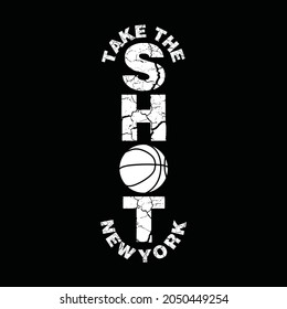 Basketball sport, take the shot, typography graphic design, for t-shirt prints, vector illustration