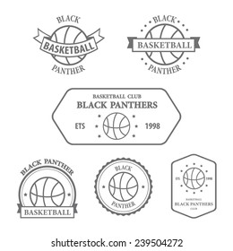 Basketball sport team emblems and symbols.  