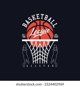 Basketball sport typography, tee shirt graphics, vectors
