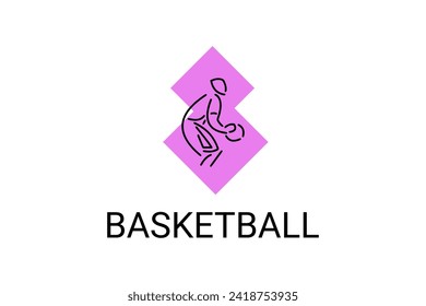 Basketball sport vector line icon. sport pictogram, vector illustration.