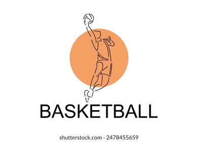 Basketball sport vector line icon. sport pictogram, vector illustration.