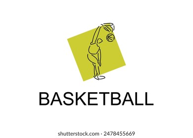 Basketball sport vector line icon. sport pictogram, vector illustration.