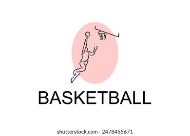 Basketball sport vector line icon. sport pictogram, vector illustration.