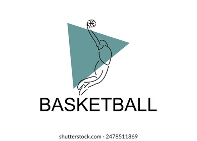 Basketball sport vector line icon. sport pictogram, vector illustration.