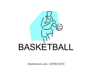 Basketball sport vector line icon. sport pictogram, vector illustration.